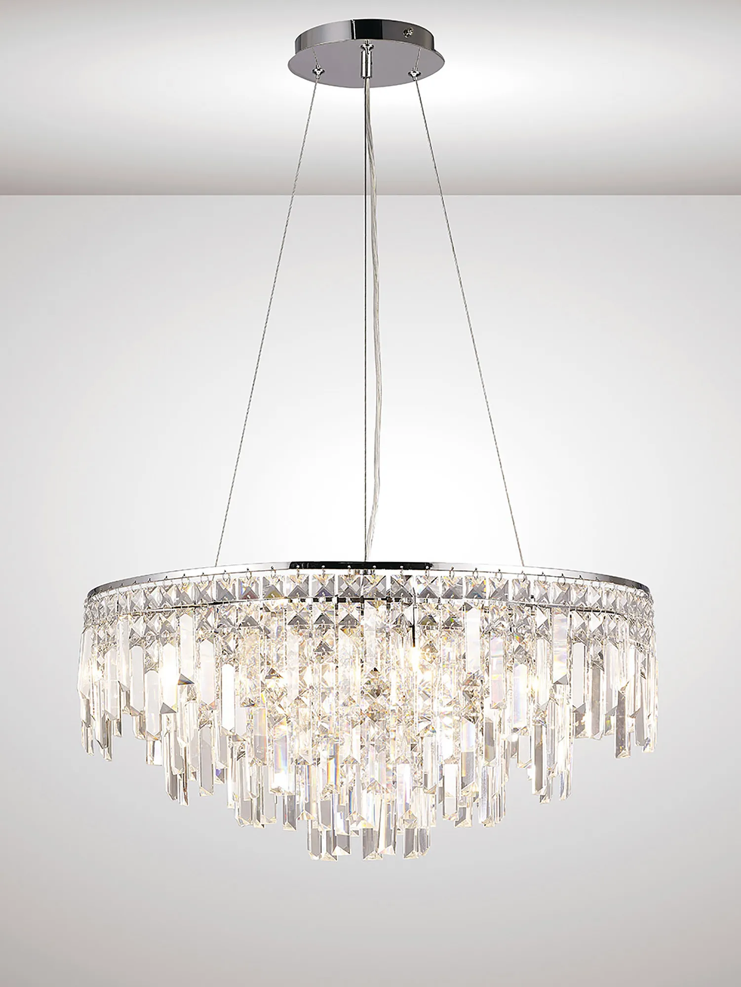 IL30256  Maddison Crystal Pendant 8 Light Polished Chrome